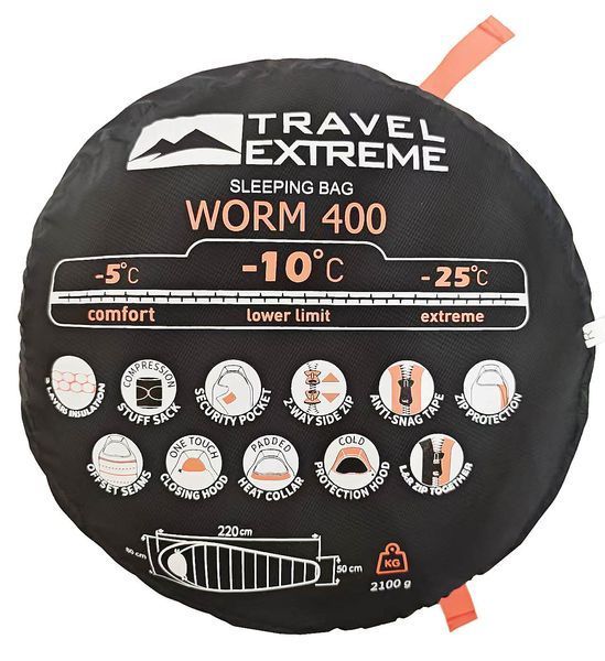 Спальник WORM 400 R TravelExtreme TE10031 фото