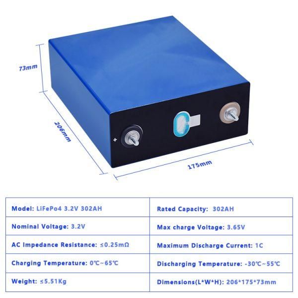 Аккумулятор літій залізо фосфатний CATL 302 A/h 3.2V LiFePo4  EA-LFP300A фото