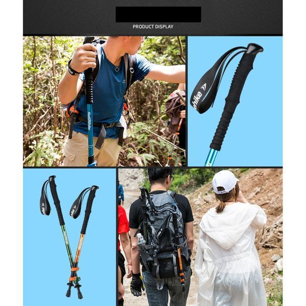Трекинговая палка 3-сек. Naturehike Women 6061 AL NH17D001-Z, 57-120 см, алюминий, золотистая 6975641885597 фото