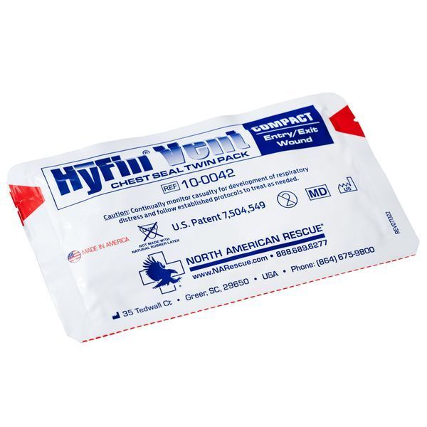 Окклюзионная наклейка HyFin Vent Compact Chest Seal Twin Pack к.11 фото