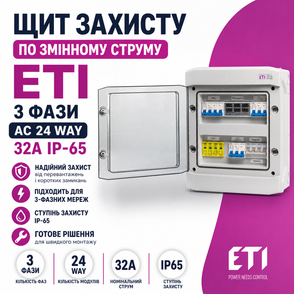 Щит защиты по переменному току TOMZN 3 фазы AC 24 WAY 32А IP-65 щит.48 фото