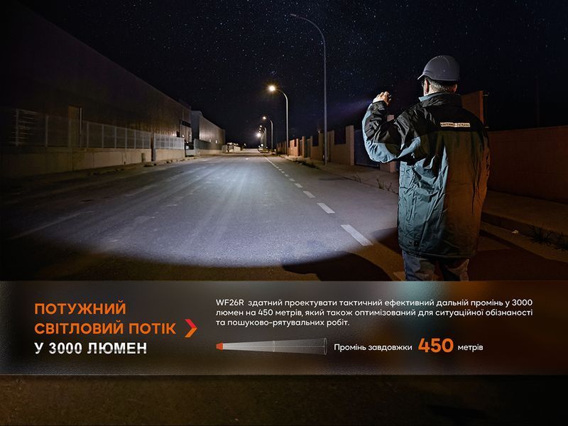 Фонарь профессиональный Fenix ​​WF26R с магнитной зарядкой WF26R фото
