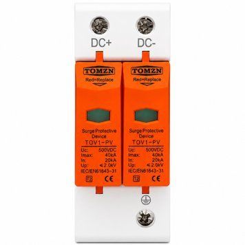 Пристрій захисту від перенапруги DC TOMZN TOV1-PV 2Р 500V бл-з.7 фото