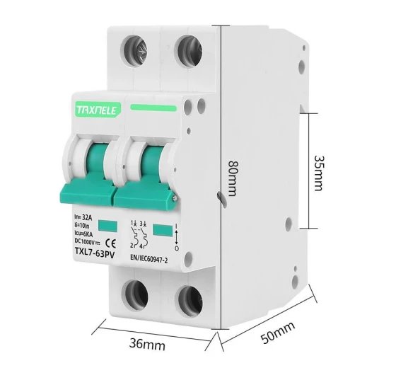 Автоматический выключатель постоянного тока TAXNELE DC Circuit Breaker TXL7-63PV 63А 1000V авт.6 фото