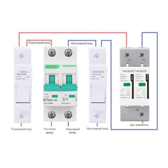 Автоматический выключатель постоянного тока TAXNELE DC Circuit Breaker TXL7-63PV 63А 1000V авт.6 фото