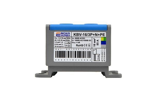 Клема вводу силова АСКО-УКРЕМ 16/3Р+N+PE (85А) серії KBV A0130010165 фото