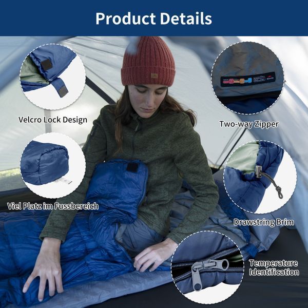 Спальник с капюшоном Naturehike MJ300 CNK2300SD014, темно-голубой 6976023923081 фото