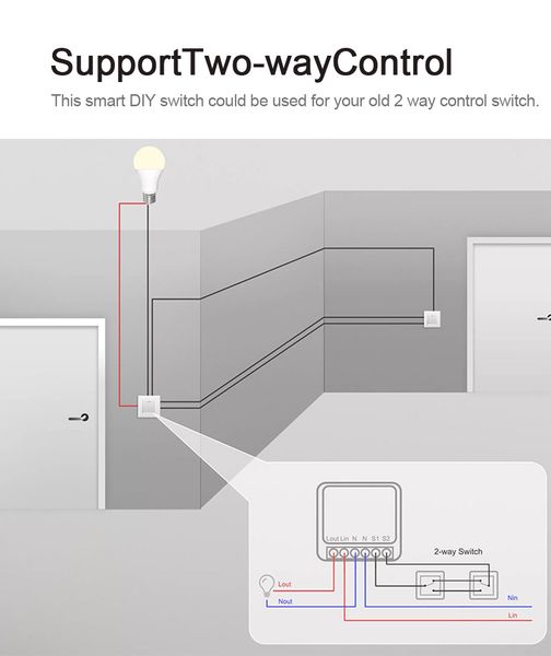 Беспроводной умный Wi-Fi переключатель реле AUBESS 16 А Smart Switch фото