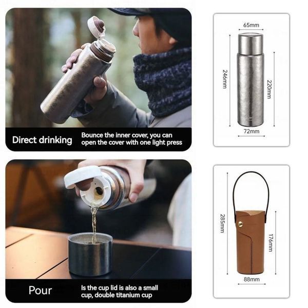Термос титановый с чехлом Naturehike CNK230CF012 600 ml 6976507661225 фото