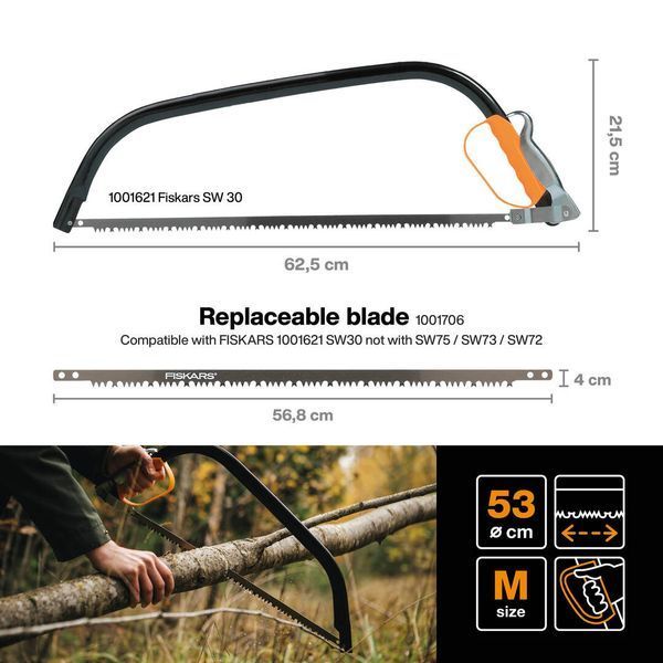 Лучкова пила Fiskars SW30 54 см 21" (124800) 1001621 1001621 фото