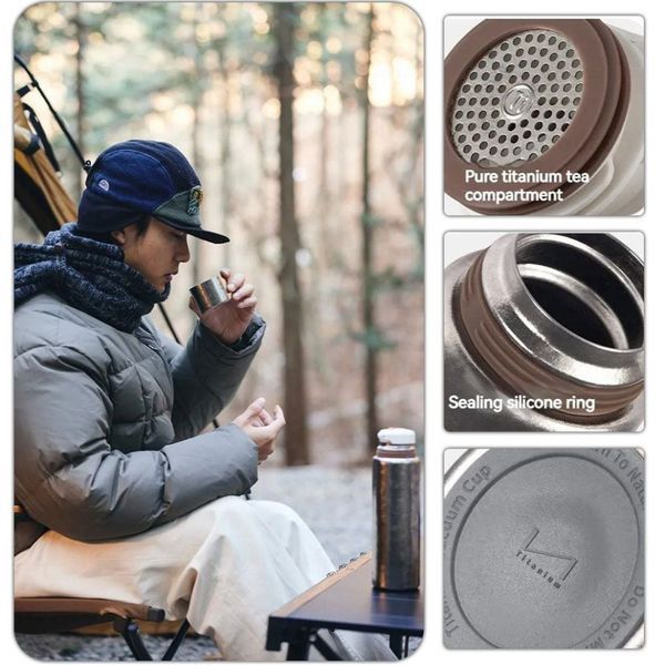 Термос титановый с чехлом Naturehike CNK230CF012 600 ml 6976507661225 фото