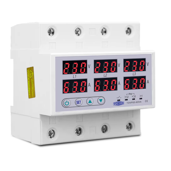 Реле напряжения AC TOMZN TOPD3-63VAS 3P 63A 400V авт.124 фото