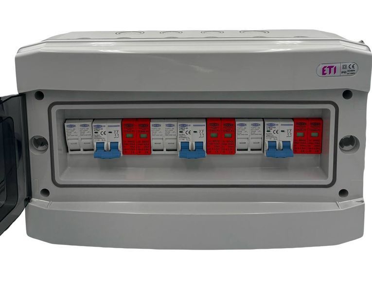 Щит защиты TOMZN на 3 солнечных поля 3 входа 3 выхода DC IP65 щит.19 фото
