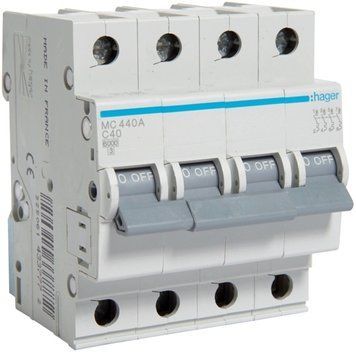 Автоматический выключатель AC Hager MCN440 4P 40A 220V MCN440 фото