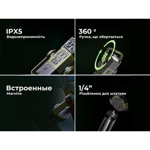 Фумігатор-ліхтар-powerbank кемпінговий Flextail Evo Repel, зелений ER4800-GN-i фото