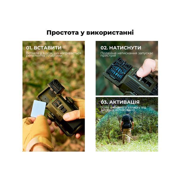 Фумігатор-ліхтар-powerbank кемпінговий Flextail Evo Repel, зелений ER4800-GN-i фото