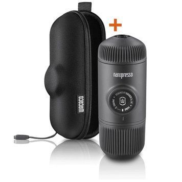 Портативна еспресо-кавоварка Wacaco Nanopresso сіра з чохлом, механічна, для меленої кави WNANOGRcase фото