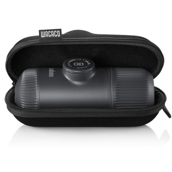 Портативна еспресо-кавоварка Wacaco Nanopresso сіра з чохлом, механічна, для меленої кави WNANOGRcase фото