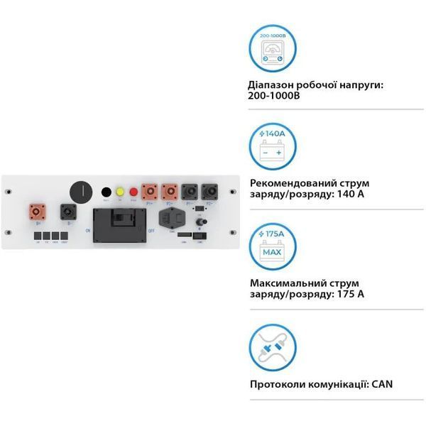 Блок управления Deye BOS-B-PDU-2 для высоковольтных аккумуляторов BOS-B-Pack14.3 бат.30 фото