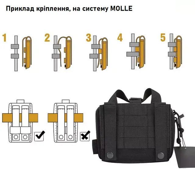 Медицинская аптечка на системе Молли LWH181306 система "быстрый сброс" Черный LWH181306-BK фото