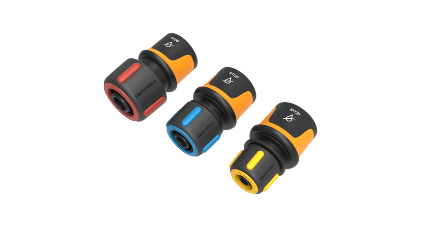 Конектор для шланга Fiskars 19 мм (3/4") з автостопом (1027081) 1027081 фото