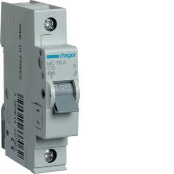 Автоматический выключатель AC Hager MCN110 1P 10A 220V MCN110 фото