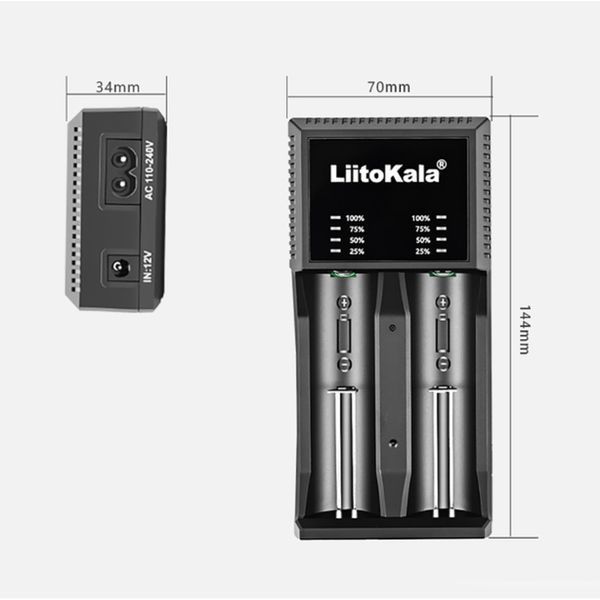 Універсальний зарядний пристрій LiitoKala Lii-PL2 EU на 2 канали Lii-PL2 EU фото