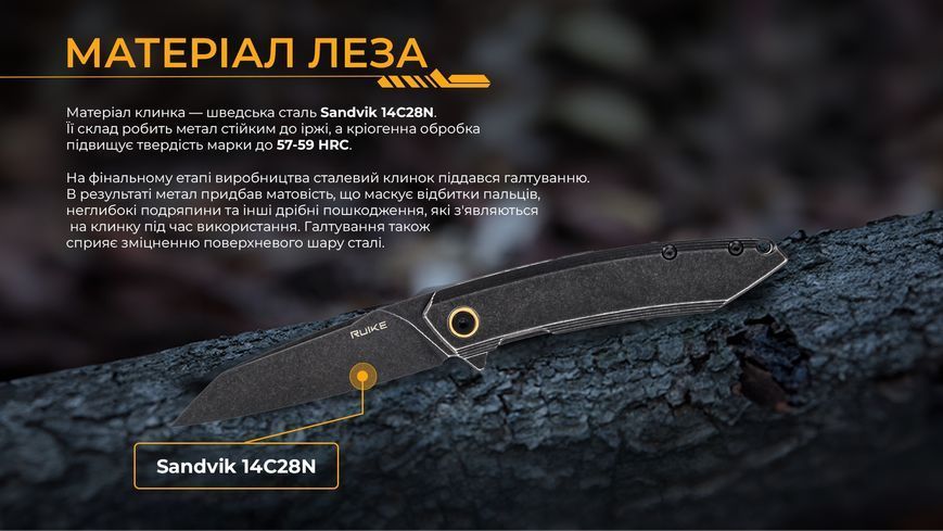 Ніж складаний Ruike P831S-SB P831S-SB фото