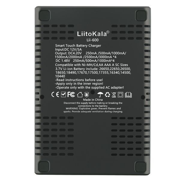 Универсальное интеллектуальное зарядное устройство для аккумуляторов LiitoKala Lii-600 EU + автомобильный кабель Lii-600 EU+Carcable фото