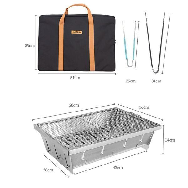 Гриль портативный Naturehike Picnic BBQ Grill NH20CJ006, р-р L, сталь 6927595767672 фото