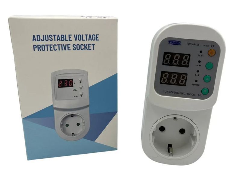 Регулируемое защитное устройство для розетки AC TOMZN TOSVA-16 16А 220V авт.24 фото