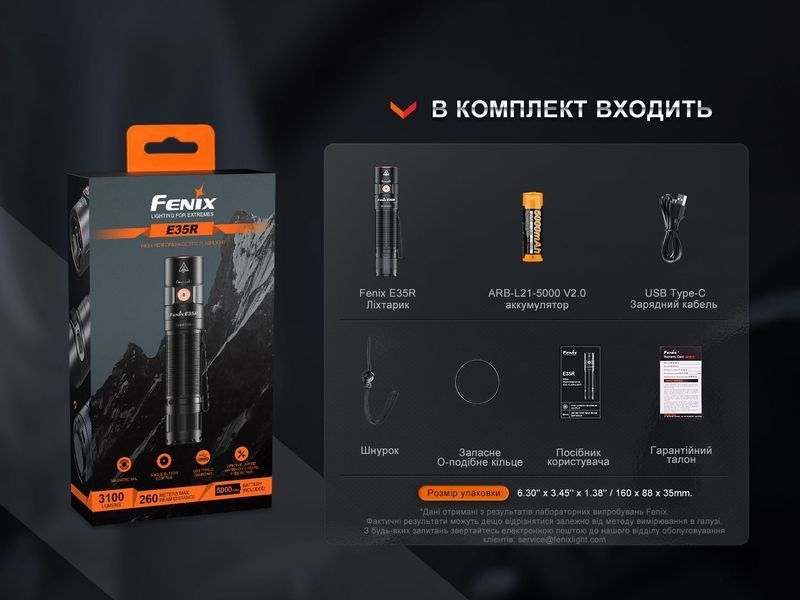 Ліхтар ручний Fenix E35R E35R фото