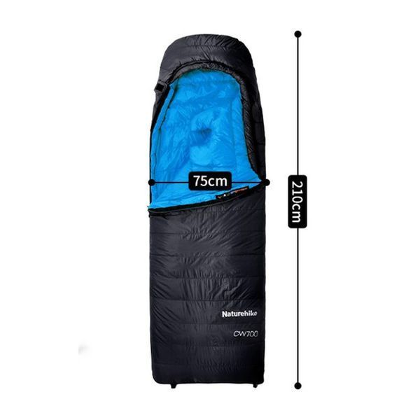 Спальник с натуральным пухом Naturehike CW700 CNK2450WS048, р-р M, черно-голубой 6927595788387 фото