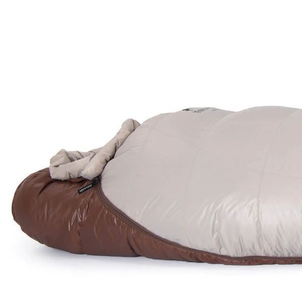 Спальник с натуральным пухом Naturehike Snowbird NH20YD001, р-р L, коричневый 380 г 6927595761281 фото