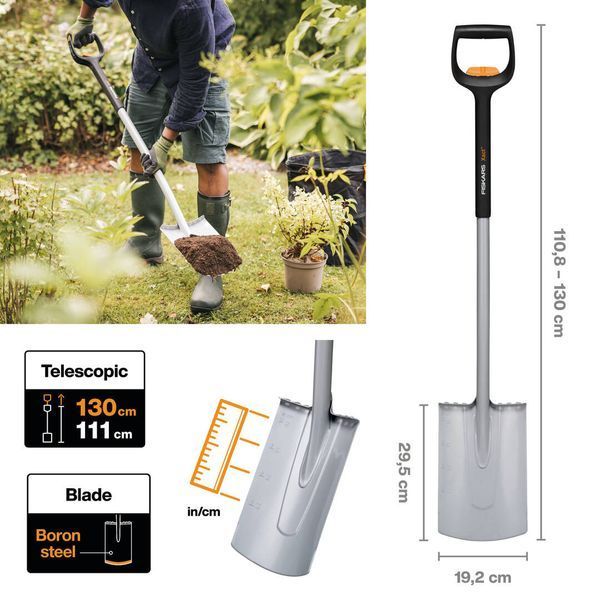 Телескопічна лопата пряма Fiskars Xact (1066733) 1066733 фото