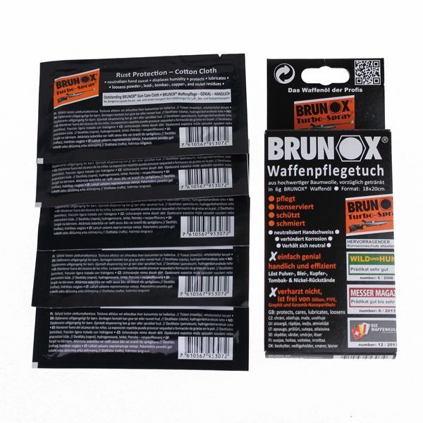 Промаслені серветки для очищення і змащення зброї Brunox Gun Care 5шт BRGD0006X5BOX фото