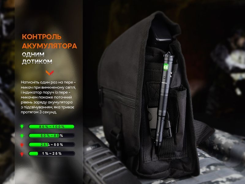 Fenix ​​T6 тактическая ручка с фонариком черная T6-Black фото