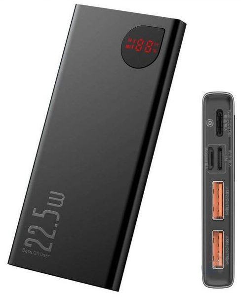 Павербанк Baseus Adaman Metal Digital Display Quick Charge 10000mAh 22.5W Black (PPAD040001) PPAD070001 фото