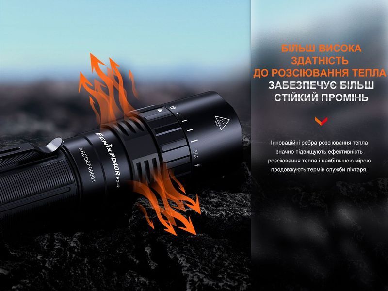 Ліхтар ручний Fenix PD40R V3.0, 3000 lm PD40RV30 фото