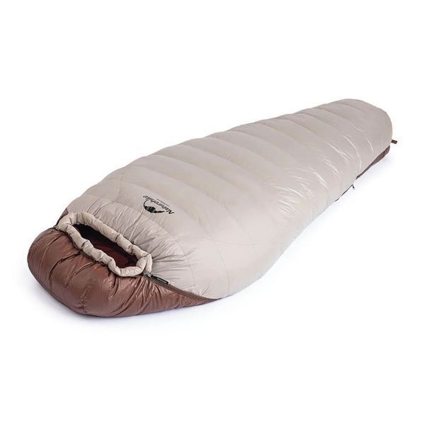 Спальник з натуральним пухом Naturehike Snowbird NH20YD001, p-р L, коричневий 720 г 6927595761304 фото