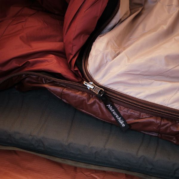 Спальник з натуральним пухом Naturehike Snowbird NH20YD001, p-р L, коричневий 720 г 6927595761304 фото