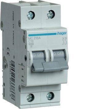 Автоматический выключатель AC Hager MCN216 2P 16A 400V MCN216 фото