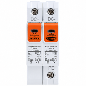 Пристрій захисту від перенапруги DC TOMZN TZG40-PV DO 2Р 500V бл-з.12 фото