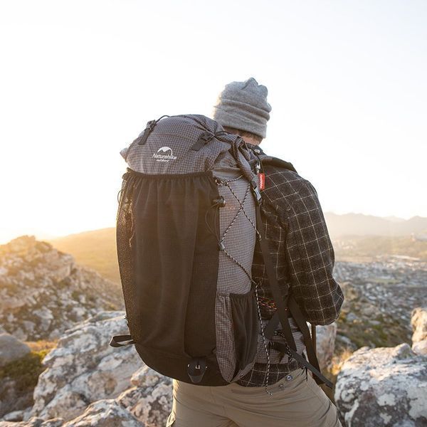 Рюкзак туристический Naturehike Rock NH19BP095, 60+5 л, графит в клетку 6927595761649 фото