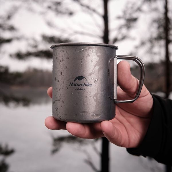 Кружка титанова з ручкою 450 мл Naturehike NH20CJ005 6927595745786 фото