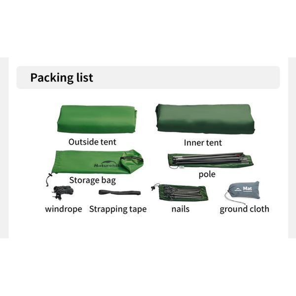 Намет надлегкий двомісний&nbsp;Naturehike Cloud Up Base&nbsp;2 CNK2450WS032, зелений 6927595798720 фото
