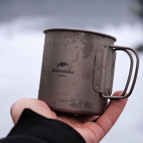 Кружка титанова з ручкою 450 мл Naturehike NH20CJ005 6927595745786 фото