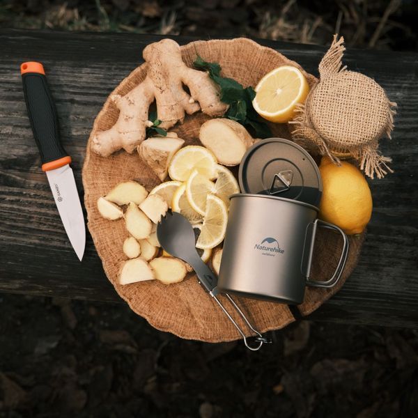 Кружка титанова з ручкою 450 мл Naturehike NH20CJ005 6927595745786 фото
