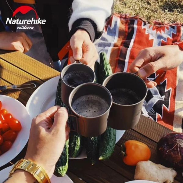 Кружка титанова з ручкою 450 мл Naturehike NH20CJ005 6927595745786 фото