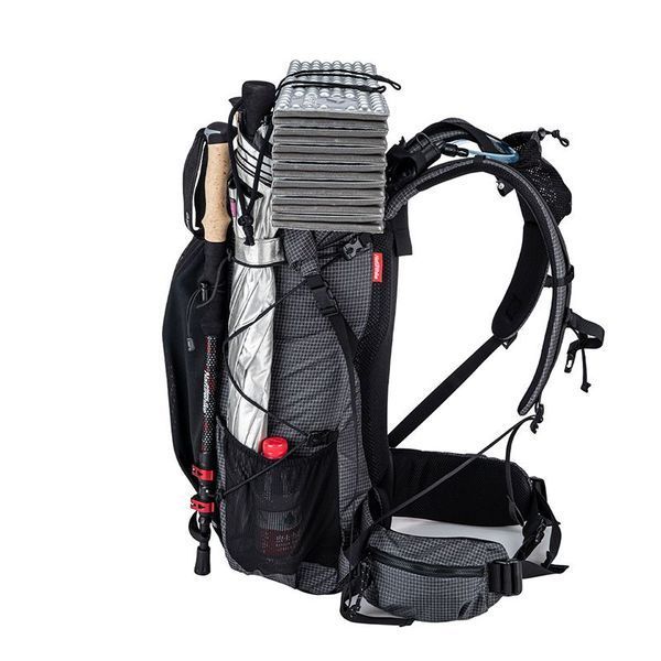 Рюкзак туристический Naturehike Rock NH19BP095, 60+5 л, графит в клетку 6927595761649 фото